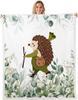 Cute Meerkat Blanket Soft Fleece Throw Animal Lover Gift Kids Room Decor Floral Design Home Decoration
