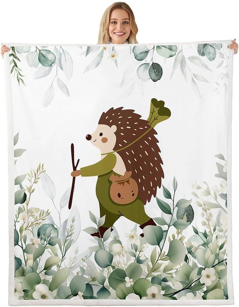 Cute Meerkat Blanket Soft Fleece Throw Animal Lover Gift Kids Room Decor Floral Design Home Decoration