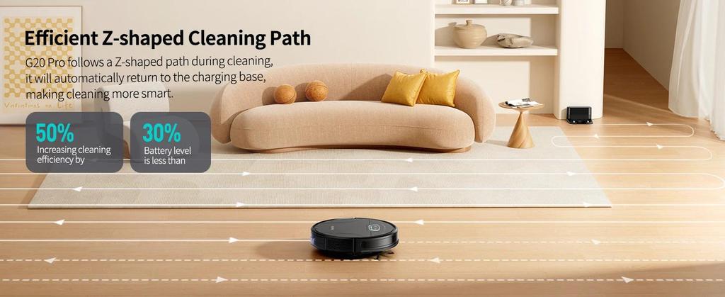 Honiture G20 Pro Robot Vacuum Cleaner 4500Pa 180min Runtime Smart Navigation Comprehensive 3-in-1 Cleaning