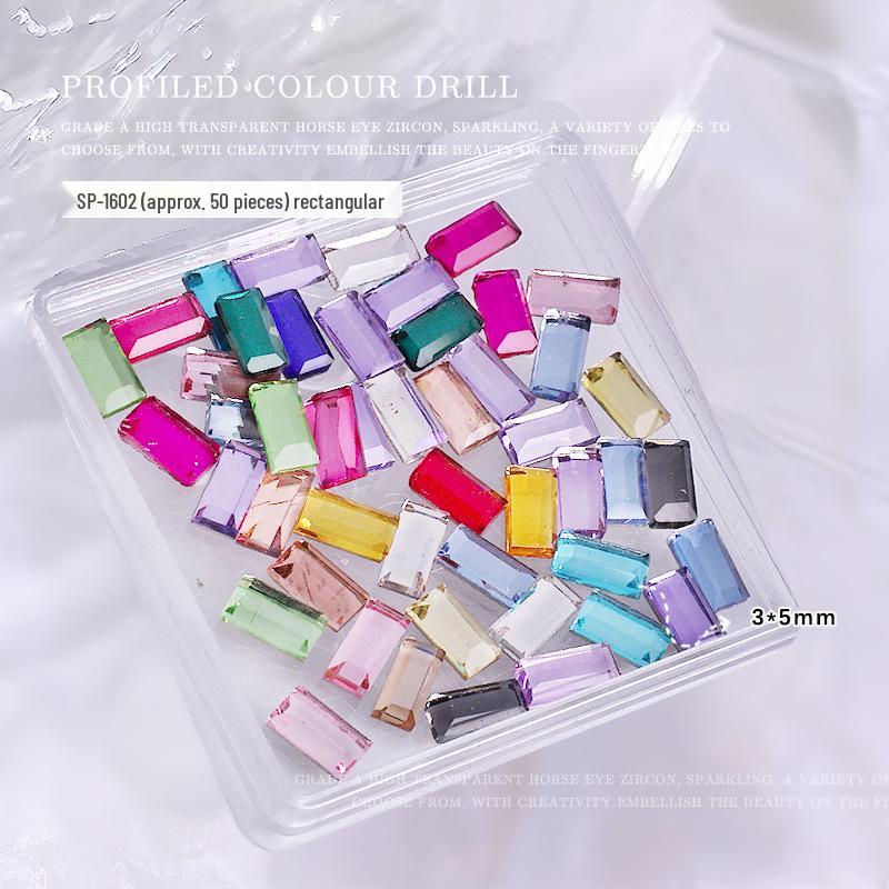 Colorful Crystal Flatback Rhinestones: Heart, Marquise, Octagon & Long Strip Shapes, Approx. 50pcs