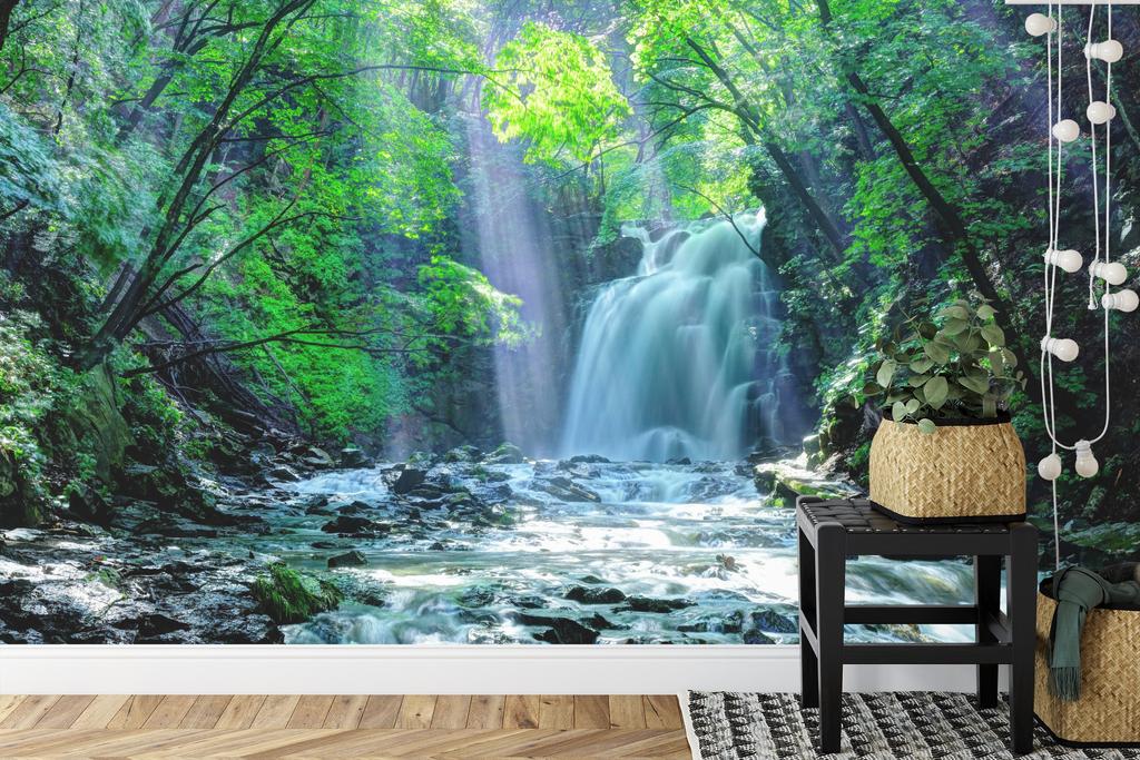 Photomural Waterfall In The Forest Non-Woven 460x300