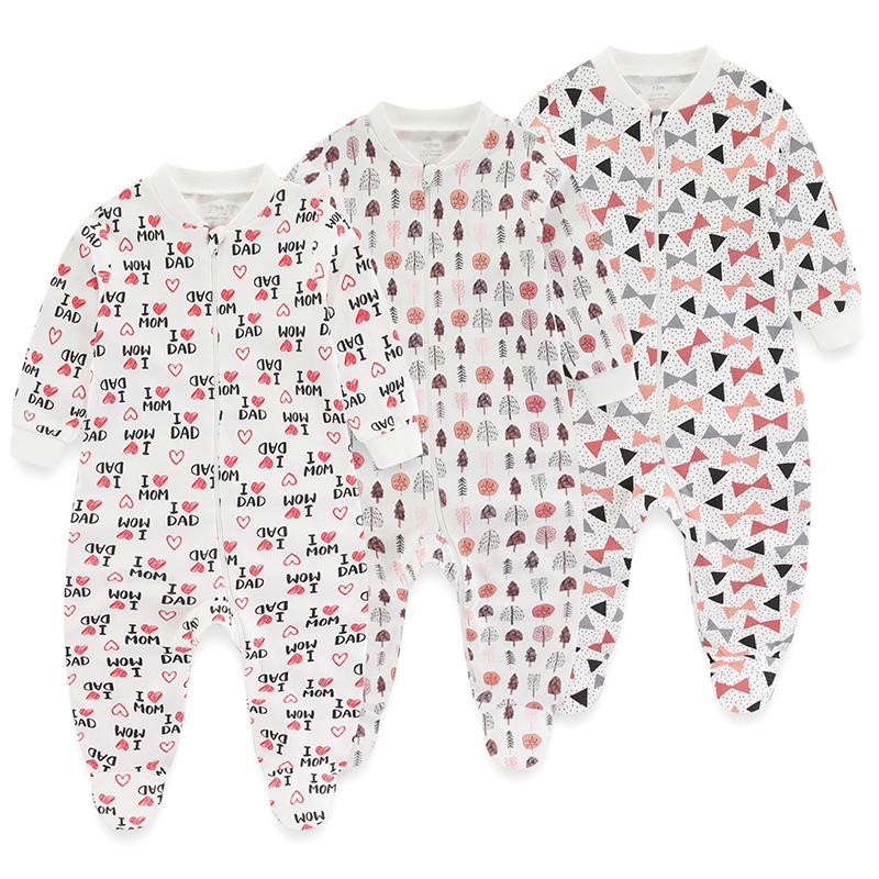 3 stück Baby Jungen Strampler Winter Langarm Baumwolle Baby Custome Mädchen Overall O-ausschnitt Kinder Kleidung
