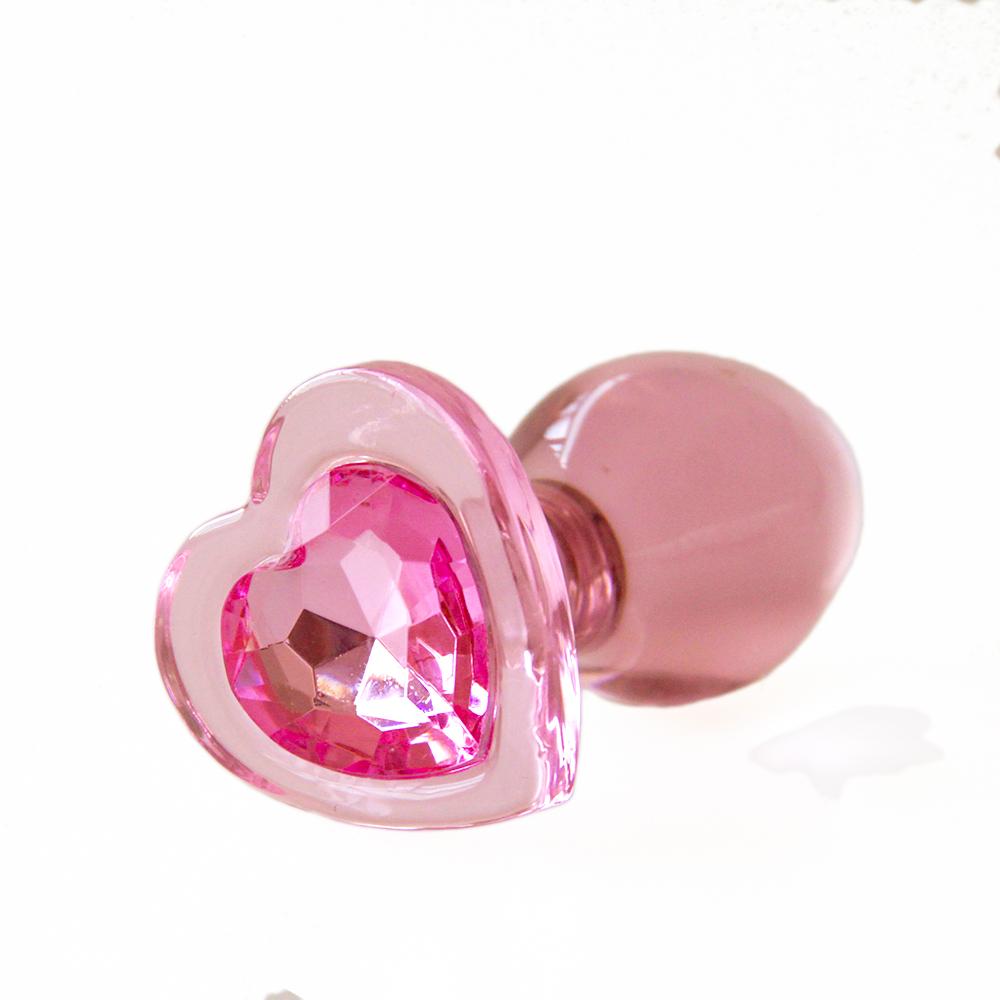 Heart Jewelled Beginner Anal Teaser Glass Comfort Plug Diamond Butt Plugs Sex Toy Explore Ass Play Women Man Stimulate Orgasmic
