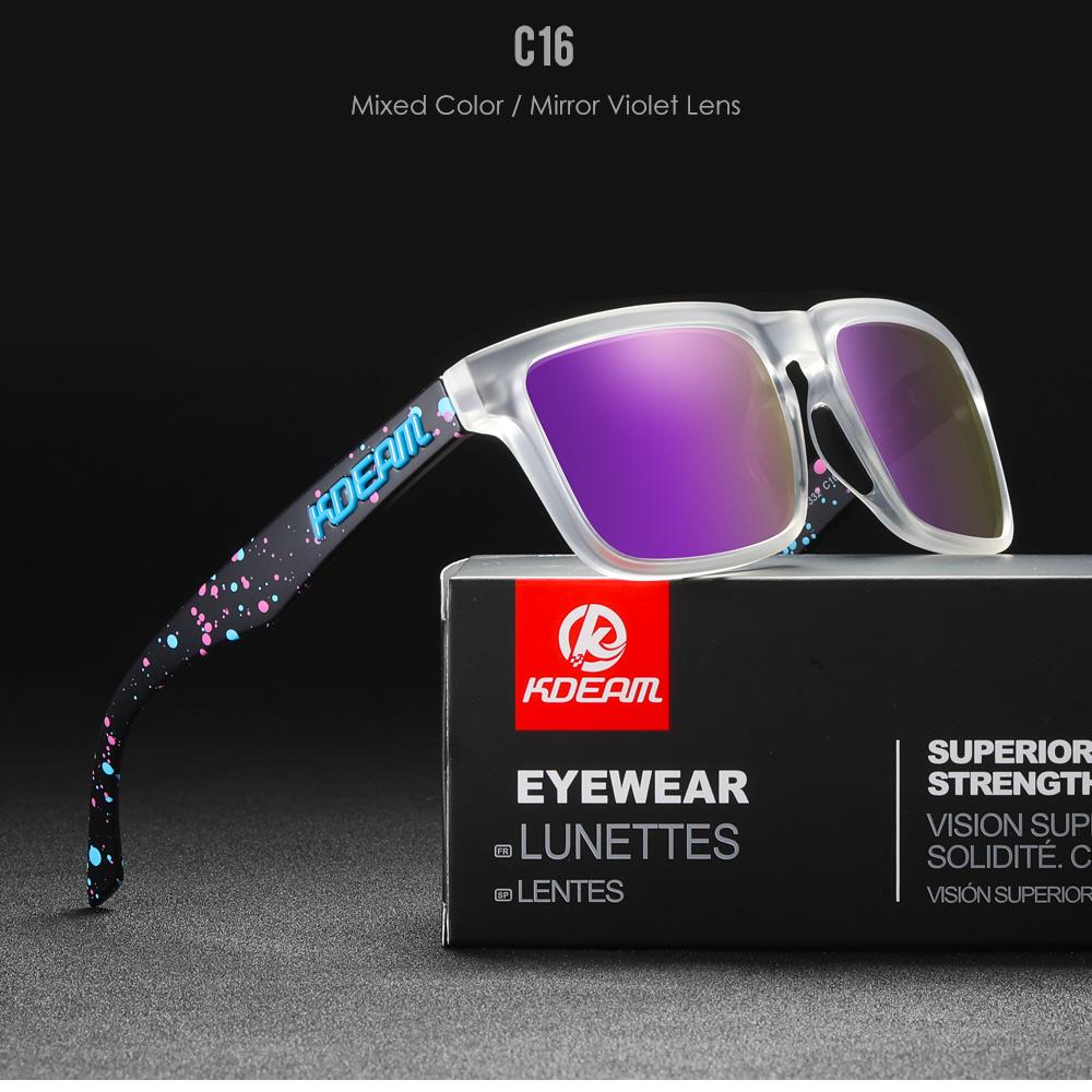 

KDEAM Мужские поляризованные солнцезащитные очки для рыбалки, образа жизни, зеркальные цветные солнцезащитные очки, женские солнцезащитные очки Legend Square с коробкой With Original Box