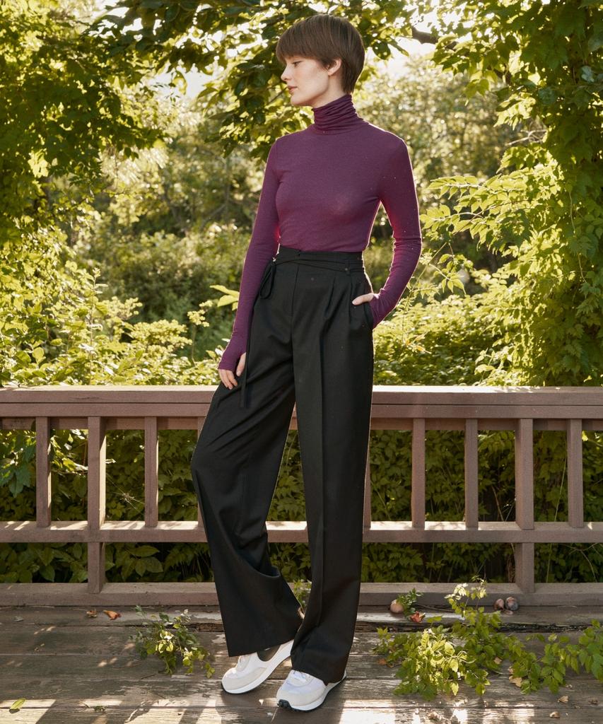 HANSUKNE Crop Warmer Turtleneck (Purple)