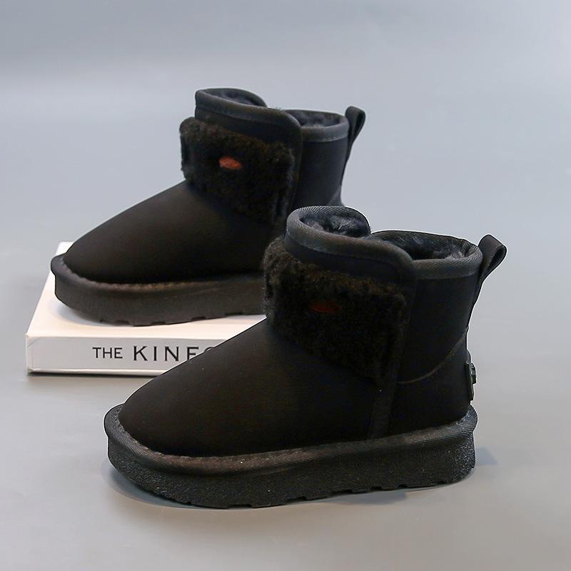 Fleece Warm Children's Snow Cotton 2025 Winter Explosion Baby Girl Solid Color Short Boots Fashionable Boys Retro Boots