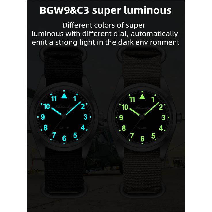 ADDIESDIVE Quartz Watches VH31 Movement Nylon Strap 36mm 100M Waterproof Reloj Hombre 316L Steel Luminous Watch For Men's