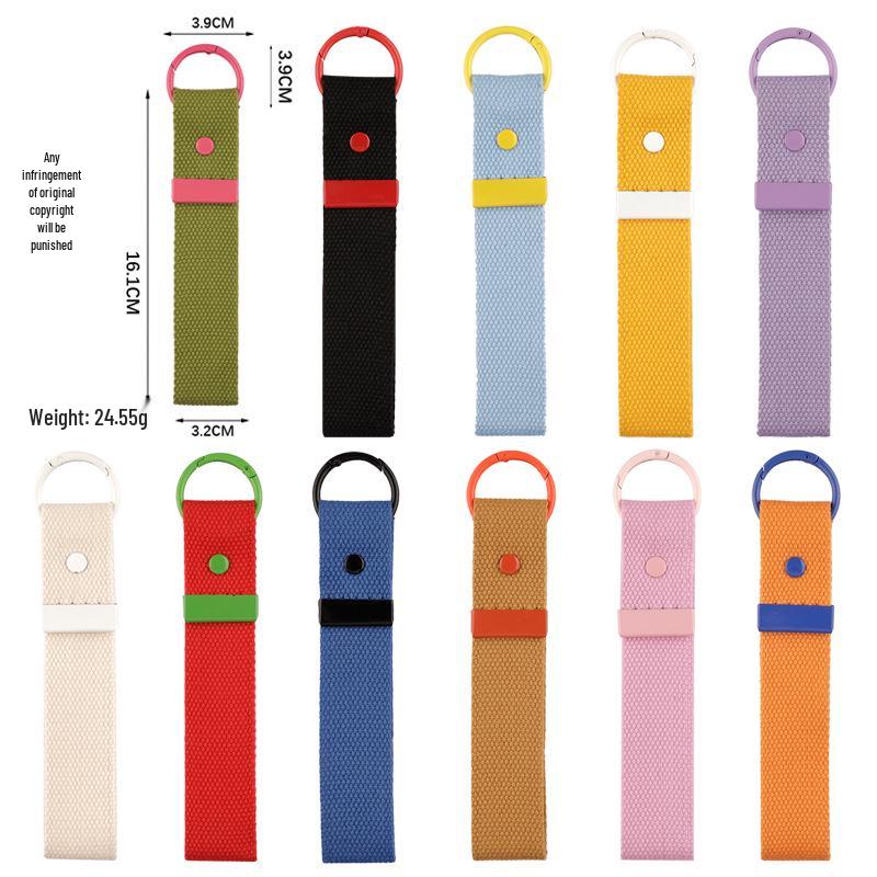 Korean INS Style DIY Canvas Embroidery Keychain - Handmade Heat Transfer Blank Keyring Pendant.