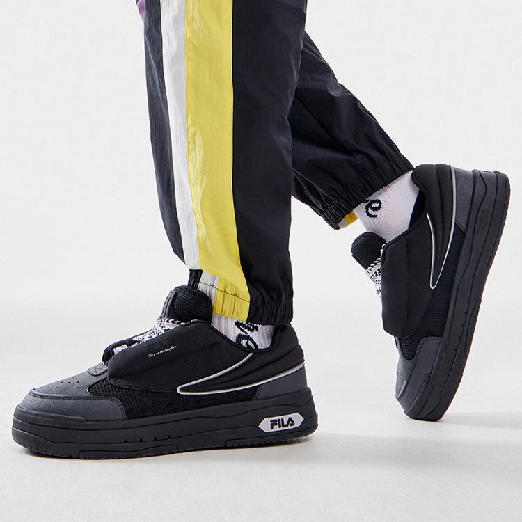 FILA MIX Textile, Synthetic Leather Abrasion Resistant Low top Skateboard Shoes Men's Black F12M314203FBK