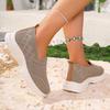 Fashion Women's Summer Shoes Mesh Breathable Sneakers Light Slip on Flat Platform New Casual Shoes Ladies Anti-slip Walking Woven Shoes