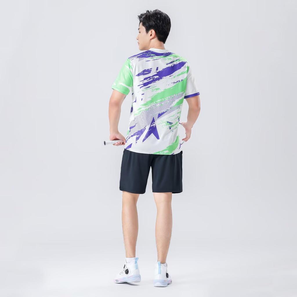 Anmurye Kurzarm Tischtennis mit Geometrisch Perfekt für Badminton und Fitness und Stilvolle Sommerbekleidung für Training Herren T-Shirt Muster,