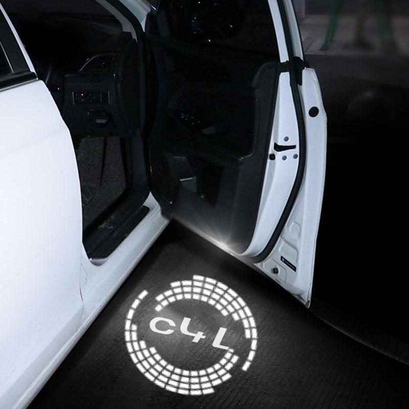 AJFJ2 Citroen C4L Door Welcome Light HD Projector Car Door Courtesy Lights For C4L 2013-2016 Auto Exterior Accessories (7 Patterns)
