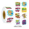 500 Stück/Rolle Neues Produkt Cartoon Rollenverpackung Aufkleber Motivierender Text Kindergeschenk Aufkleber Dekoration