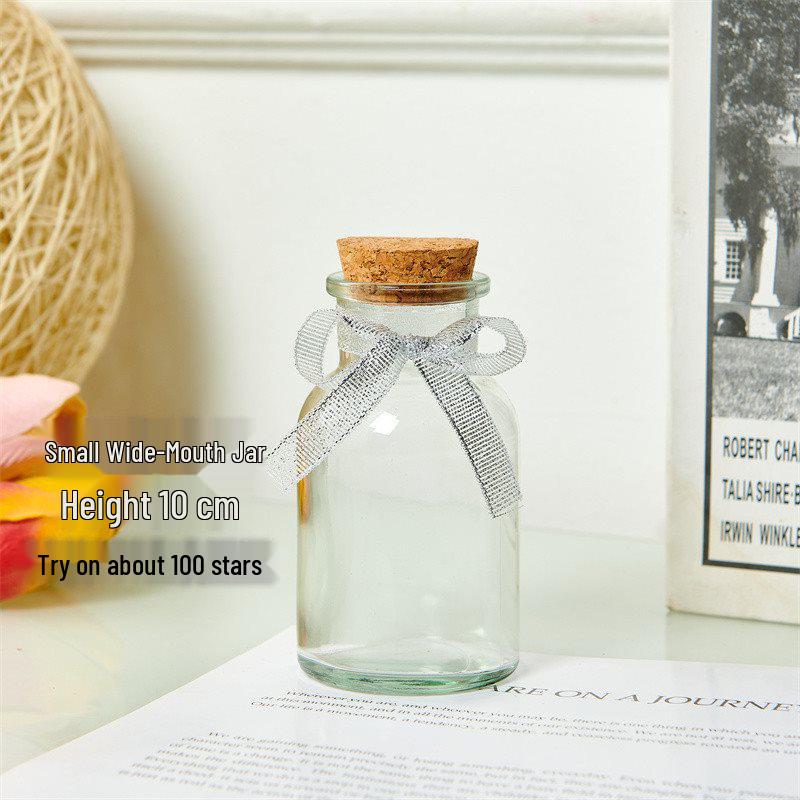 Creative Glass Bottle with Sand, Shells, Lucky Stars, Paper Cranes, and Rainbow Pentagrams