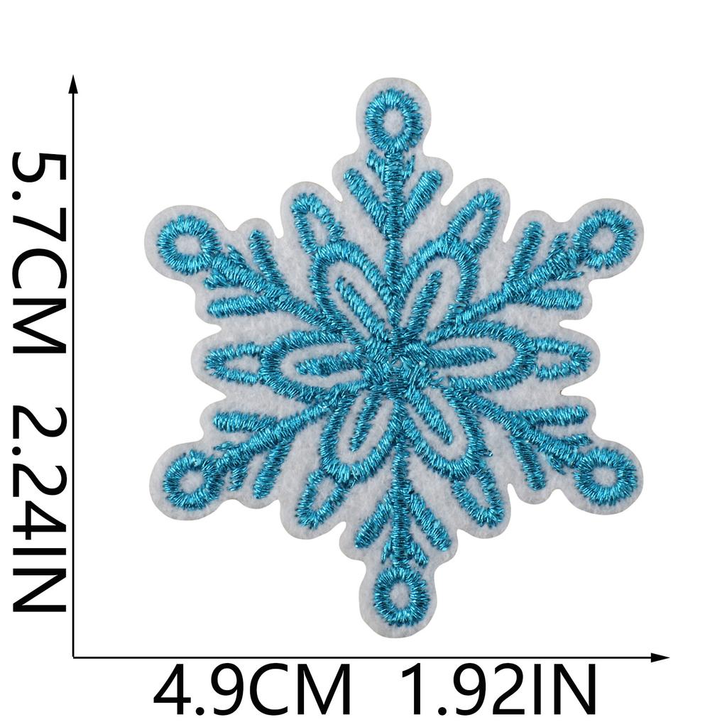 Winter Snowflake Embroidery Cloth Sticker Ironing Holiday Decoration Accessories Scarf Luggage Embellishment Snowflake Repair Embroidery Patch