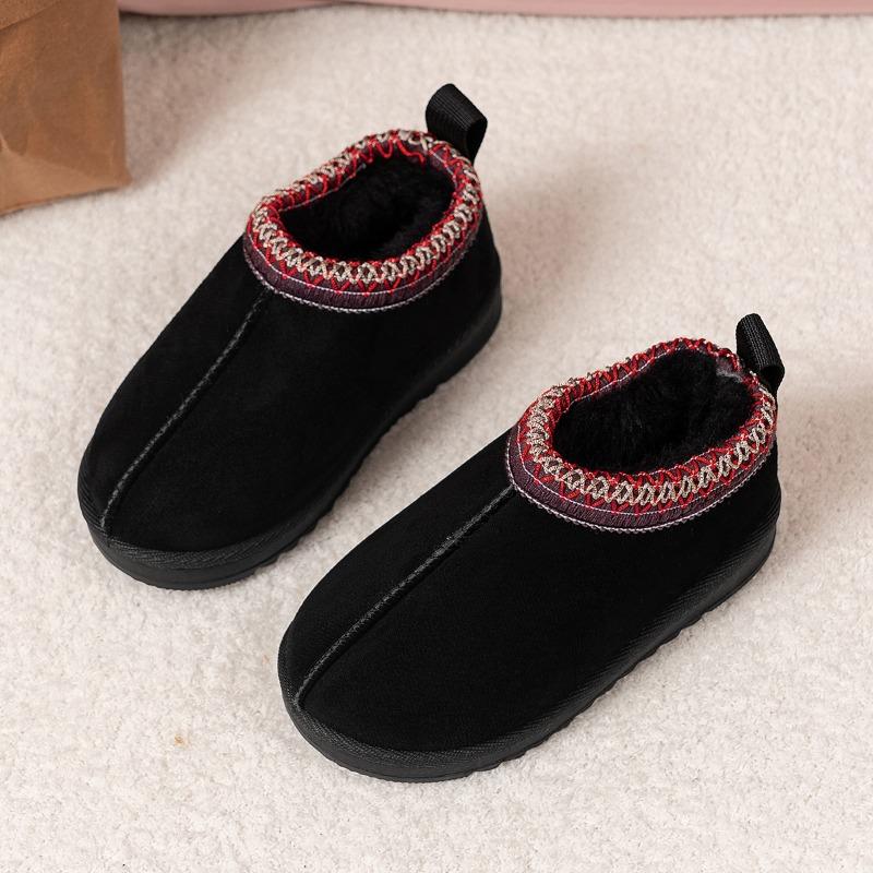 

children s shoes, winter snow boots for girls, thick soled warm shoes, retro wave striped woolen leather shoes 22 чорний