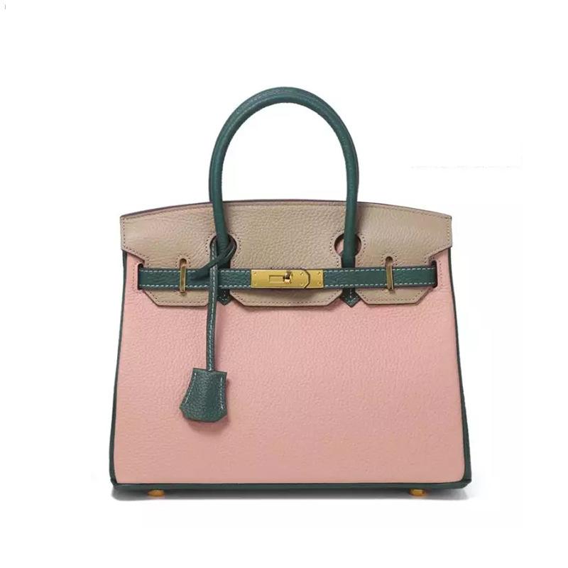 2021 Spring new trendy leather handbag top layer cowhide capacity one-shoulder crossbody hand-carried platinum bag