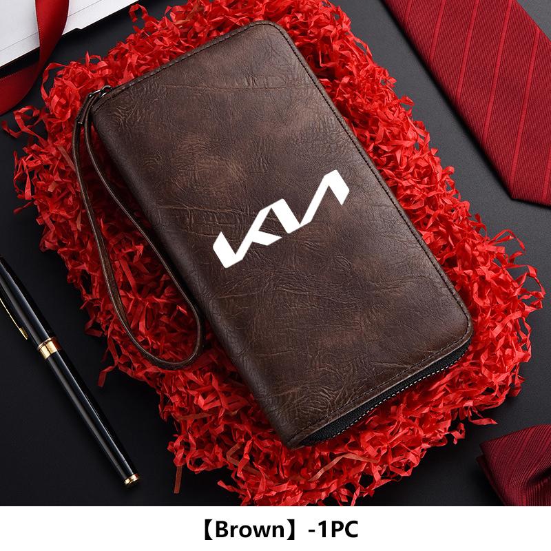 SUMB3 Car Driver License Purse Credit Card ID Holder Zipper Wallet Sticker For KIA K5 K2 Optima Spectra Niro Cadenza Sephia Carens