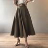 Lala Pleats Skirt Khaki Maiac009