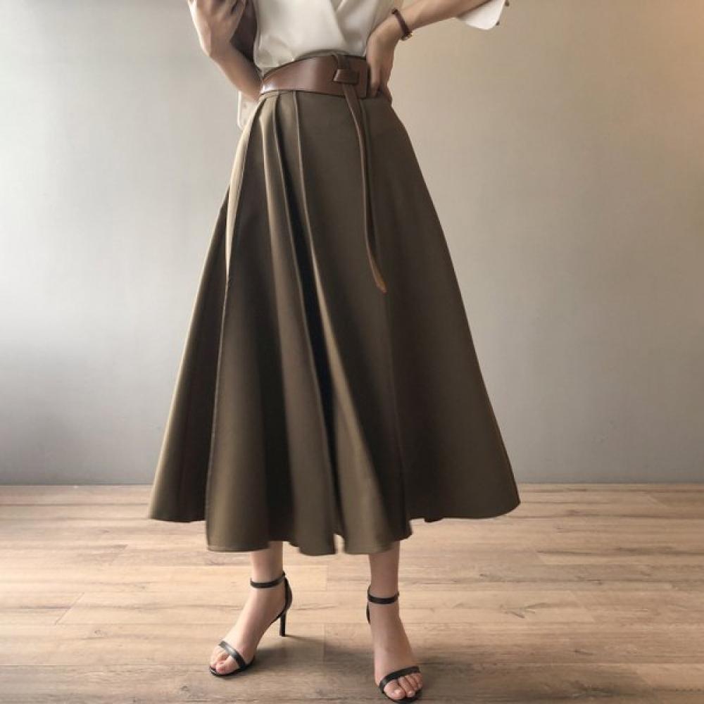 Lala Pleats Skirt Khaki Maiac009 Khaki/M