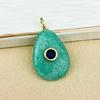 Water Drop Pendant 18K Gold Plated Trendy Natural Gemstones Stone Pave Zircon Amethyst Lapis Lazuli Tiger Eye Party Wedding Gift