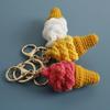 Ice Cream Cone Crochet Keychain Handmaking Knitted Keyrings Exquisite Ice Cream Pendant  Bag Charm