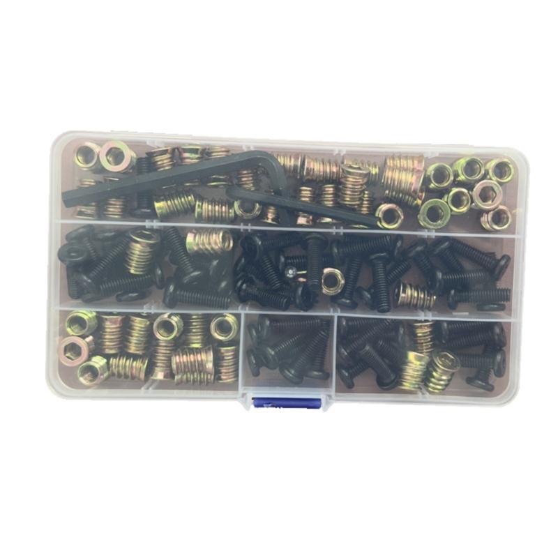 32Pcs Metal Fastening Hardware Furniture Screw Nut Threaded Inserts for Woodworking Projects Anti Corrosion Bolt