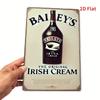 2D Flat, Bailey's Irish Vintage Metal Sign - Rustic 2D Flat Wall Decor for Home, Kitchen, Bar, Cafe, or Office - Easy To Hang