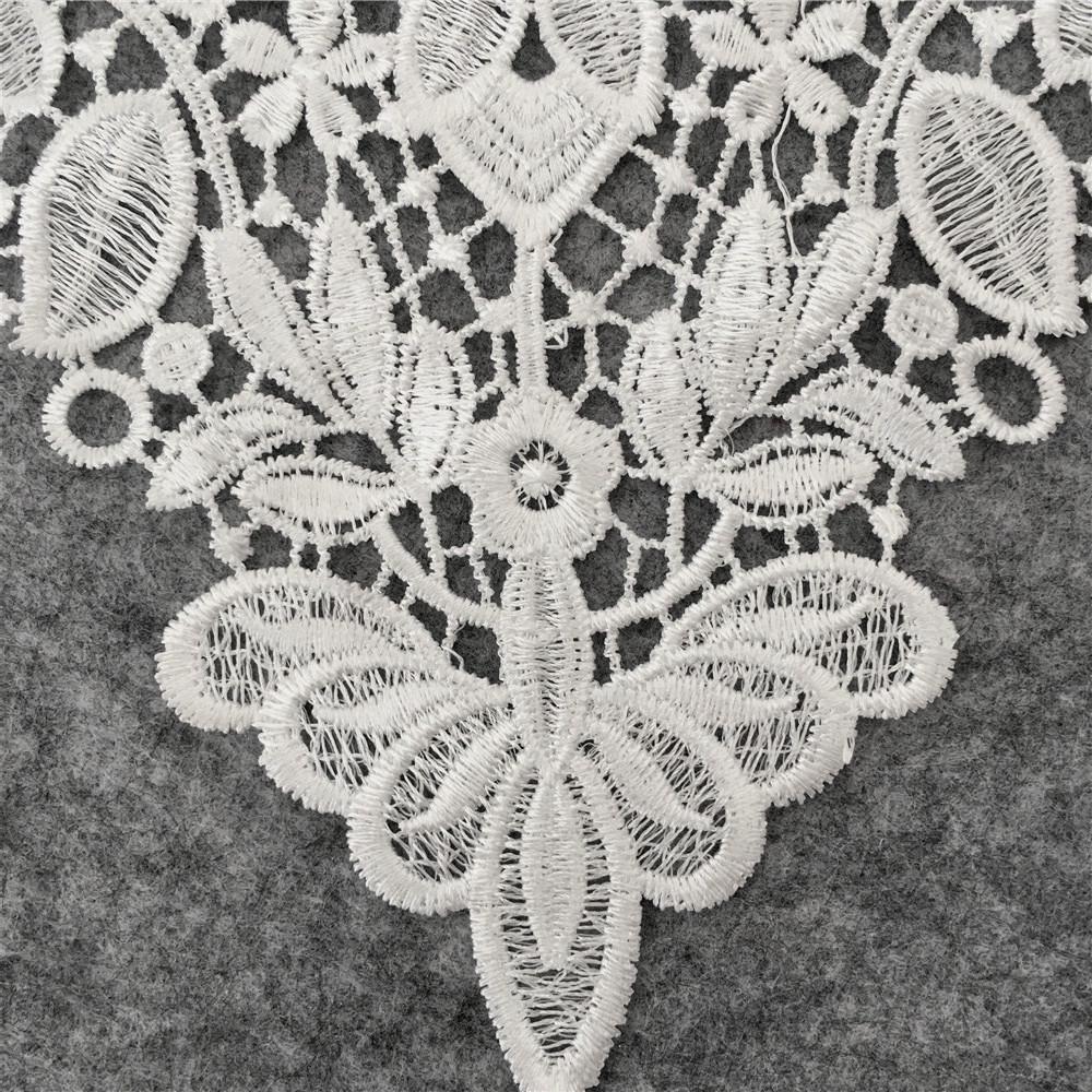 Handmade Black & White Polyester Lace Collar Applique