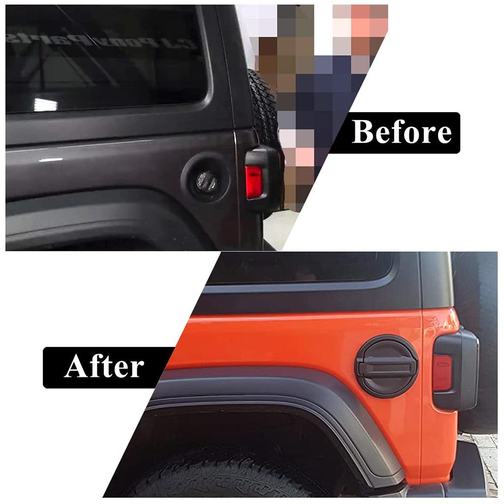 Aluminum Gas Cap Cover, Fuel Lid, Fuel Filler Door Cover for 2018-2021 Jeep Wrangler JL Unlimited (JL), Sahara, and Rubicon