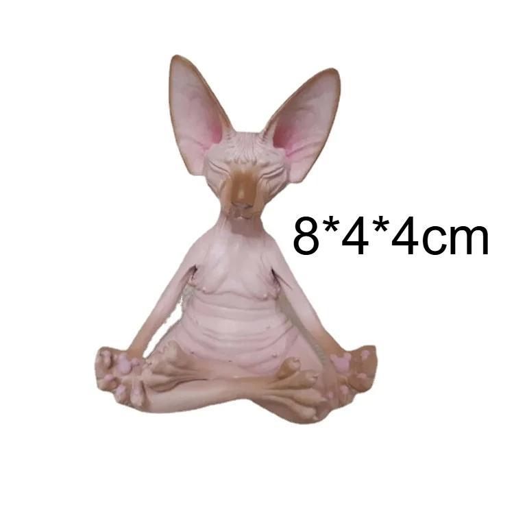 Медитация Йога Счастливый Кот Причудливый Будда Сфинкс Статуя Кота Скульптура Ар Деко Уличная Садовая Статуя