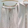 European & American Women's Hooded Jacket & Wide-Leg Pants Knit Two-Piece Set for Spring & Autumn