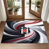 Beşiktaş FC Design Crystal Velvet Rug Soft Decorative Mat for Bedroom Entrance