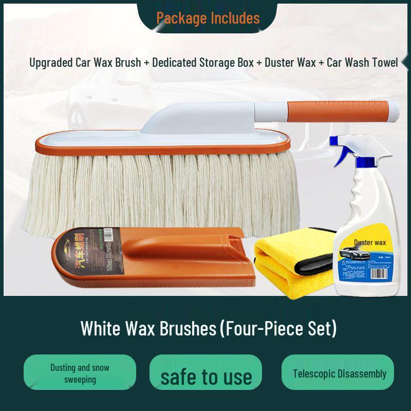 Car Cleaning Duster & Snow Removal Brush with Wax Mop