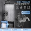 Système de Douche Gris Ensemble de Douche Pluie Haute Pression Ensemble de Robinet de Douche Numérique Économie d'Eau