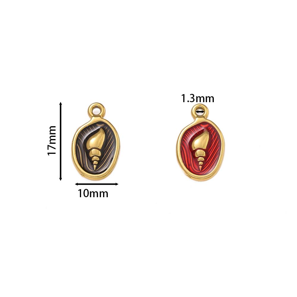 2 Pièces/Lot Pendentifs Ovale en Acier Inoxydable avec Coquillage pour Colliers Bracelets Accessoires de Fabrication de Bijoux