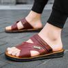 Fashion Men's Summer 2025 Beach Slippers Breathable Wear-Resistant Slip-On and Off-For Bathing Soft Sole Anti-Slip Sandals