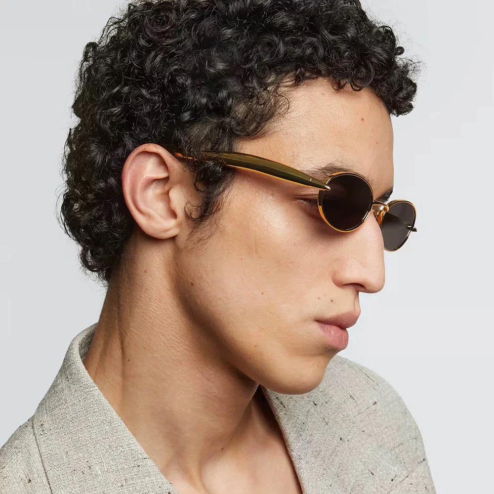 Oval Small Frame Sunglasses Women For Men  New Vintage Sun Glasses Luxury Brand Designer Punk Popular Metal Shades Uv400