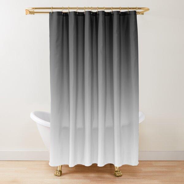Gradient White And Black Minimal Shower Curtain Polyester Waterproof Modern Bathroom Curtains Machine Wash Bath Hooks