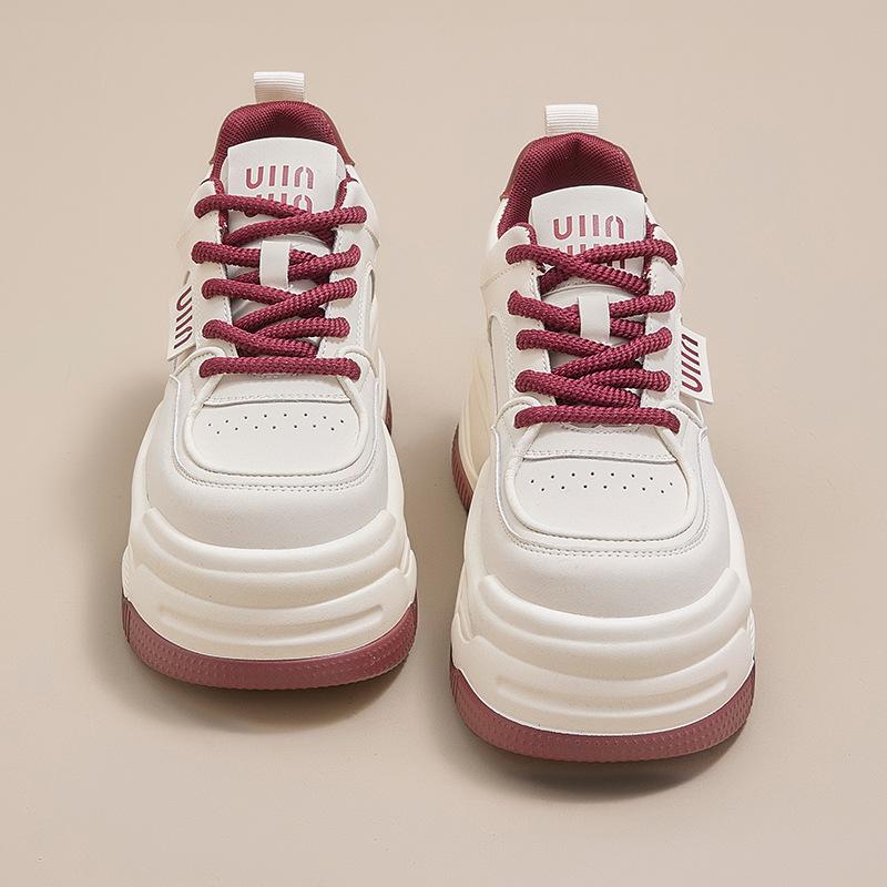 Women's Casual Shoes 7CM Thick Sole Height-enhancing White Shoes for Women, Versatile Small Sports Casual Shoes