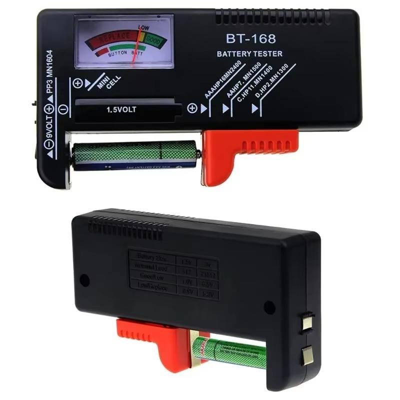 1Pcs BT-168 Digital Battery Tester LCD Display Voltage Meter AA/AAA/C/D/9V/1.5V Button Cell Battery Capacity Check Detector