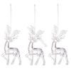 Set of 3 Crystal Elk Ornament Clear Acrylic Christmas Tree Decoration For Festival Home Decors And Seasonal Accessories AXYD