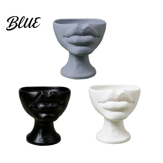Dekorativer Pflanzenbehälter 3D-gedruckter lippenförmiger Blumentopf Künstlerischer skulpturaler Pflanztopf mit mattem Finish Kreative Heim-Tischdekoration