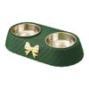 Pet Food Bowl Detachable 201 Stainless Steel Double Bowl Bow-tie Decoration Pet Accessories For Cats