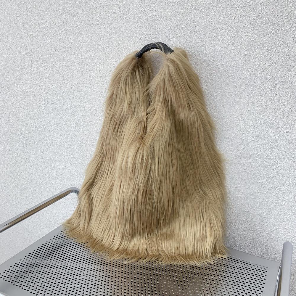 

Winter Soft Plush Women s Shoulder Bag Luxury Faux Fur Ladies Tote Underarm Bags Large Capacity Y2k Hot Girls Furry Handbags хакі