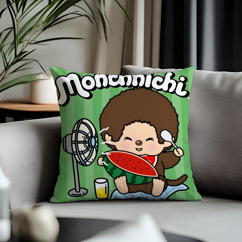 Viral Mmonchhichiead Cushion Cover Antidustmite Pillowcase Invisible Zipper Silky Short Plush Sofa Cushion Cover