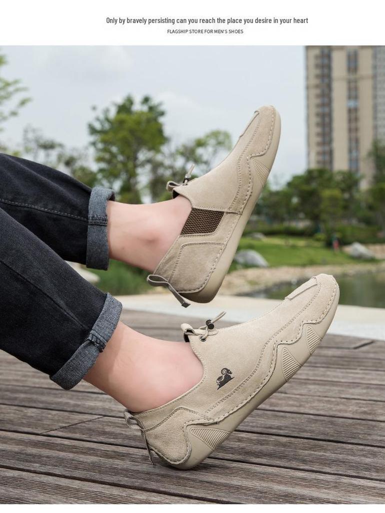Herren Trendige Echtleder Slipper Freizeitschuhe - Atmungsaktiv, Vielseitig, Lässiger Stil