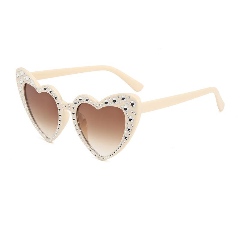 Celebrity Heart-Shaped Rhinestone Party Sunglasses - Street Style Fashion Bling