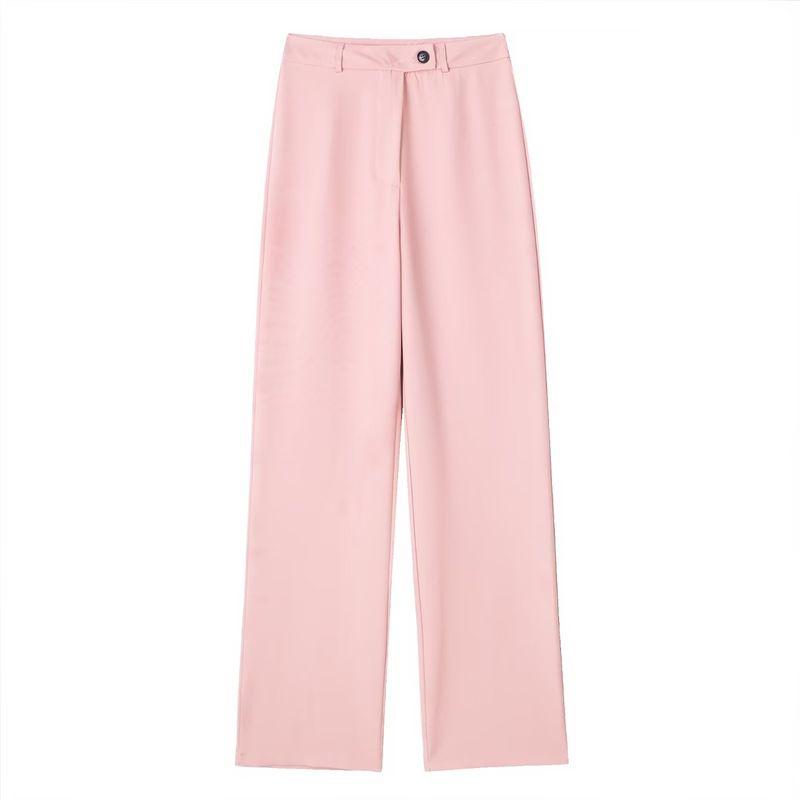 

Kaslead Women s High Waist Casual Easiest for Match Wide Leg Pants Pink XS