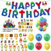 Super Mario Happy Birthday Party Decor Supplies Banner Balloon Cake Topper